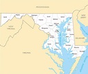 Large administrative map of Maryland state. Maryland state large ...