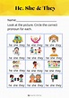 He, She & They Pronoun EFL Worksheet | ️ ️ ️ ITTT