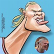 Caricature Erling Haaland Manchester City. Order Caricature from photo ...