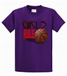 Basketball T-Shirt Girls Rule Hardwood Queen Youth T-shirt | eBay