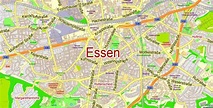 Essen PDF Map Vector Printable Germany exact City Plan scale 1:46843 ...