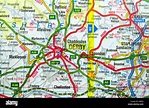 Road Map of Derby, England Stock Photo - Alamy