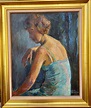 David BURNAND (1888-1975) huile femme assise sur une chaise
