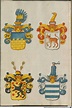 Vier Wappen der Adelsgeschlecht / Four Coats of Arms of The German ...