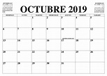 CALENDARIO OCTUBRE 2019 - 2020 : EL CALENDARIO OCTUBRE 2019 - 2020 PARA ...