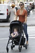 Elisabetta Canalis steps out with baby Skylar in extremely plunging ...