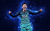 Download wallpapers 4k, Son Heung-min, joy, Tottenham Hotspur FC, blue ...