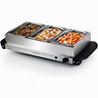 Ovente Electric Food Buffet Server & Warmer 3 Portable Stainless Steel ...
