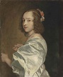 Portrait of Margaret Lemon c. 1614-1645, half-length, in a grey silk ...
