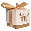 10er Pack Geschenkschachtel Schmetterling gold Deckel weiß 5x5x5cm ...