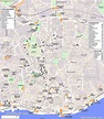 Karte von Lissabon Tourismus: Sehenswürdigkeiten und Denkmäler von Lissabon