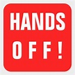 Hands Off! sign red Square Sticker | Zazzle