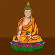 gautama Buda línea decorativo dibujo. sentado o meditando Buda estatua ...