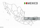 Mexico Map Black And White Detailed Outline Regions Of The Country ...