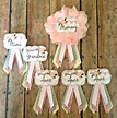 Pink Yellow and Grey Baby Shower Badges : Custom Order ...