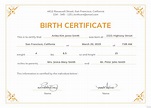 Real Birth Certificate Template | Best Professionally Designed Templates