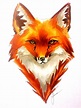 a drawing of a red fox's head