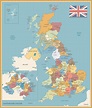 Mapa Politico De Reino Unido Con Regiones Y Sus Capitales Ilustracion ...