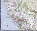 Southern California map with cities and recreation areas parks towns