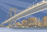 Ilustração Do Vetor Da Ponte De Brooklyn Em New York City Ilustração do ...