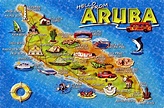 Large tourist illustrated map of Aruba | Aruba | North America ...