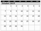 Gratis Calendario Octubre 2019 Para Imprimir | Nosovia.com