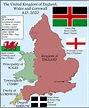 England Wales United Kingdom / Detailed Political Vector Map Great ...