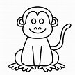 Dibujo de mono para colorear e imprimir - Dibujos y colores