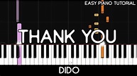 Dido - Thank You (Easy Piano Tutorial) - YouTube