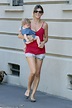 Elisabetta Canalis steps out with baby Skylar in extremely plunging ...