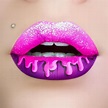 Hot Pink and Purple Ice Cream Inspired Lip Art With Glitter. # ...