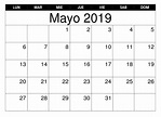 Calendarios mayo coloridos para imprimir
