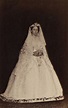 Princess Alice of the United Kingdom in her wedding dress, 1862. Sepia ...