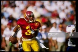 Flanker Curtis Conway of the USC Trojans runs down the field during a ...