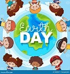 Children with the earth stock vector. Illustration of environment ...