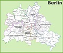 Berlim áreas do mapa de Berlim distritos mapa (Alemanha)