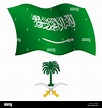 Arabia Saudita ondulada, Bandera y escudo de armas con fondo blanco ...