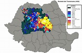 [Map] People declared as Romanian (Vlach)in the 1850 census organized ...