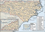 North Carolina Map With Counties And Cities - Sada Wilona