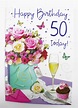 Buy Happy 50th Birthday Greeting Card For Her Ladies Womens Friend ...
