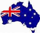 Australia Map With Flag