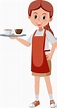Young female waitress cartoon character on white background 5056673 ...