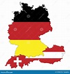 Karte Von Deutschland, Von Österreich Und Von Schweiz Stock Abbildung ...