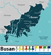 Mapa De Busán, Corea Del Sur Ilustración del Vector - Ilustración de ...