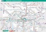 Map of Frankfurt train: railway lines and railway stations of Frankfurt