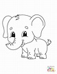 Dibujo de elefante pequeño para colorear | Para-Colorear.com