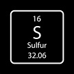Sulfur symbol. Chemical element of the periodic table. Vector ...
