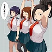 My Hero Academia Girls: Yaoyorozu Momo, Uraraka Ochaco, and Jirou ...