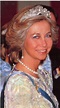 Queen Sofia of Spain wearing the Mellerio Shell Tiara and a pearl ...