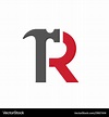 Letter r hammer logo Royalty Free Vector Image